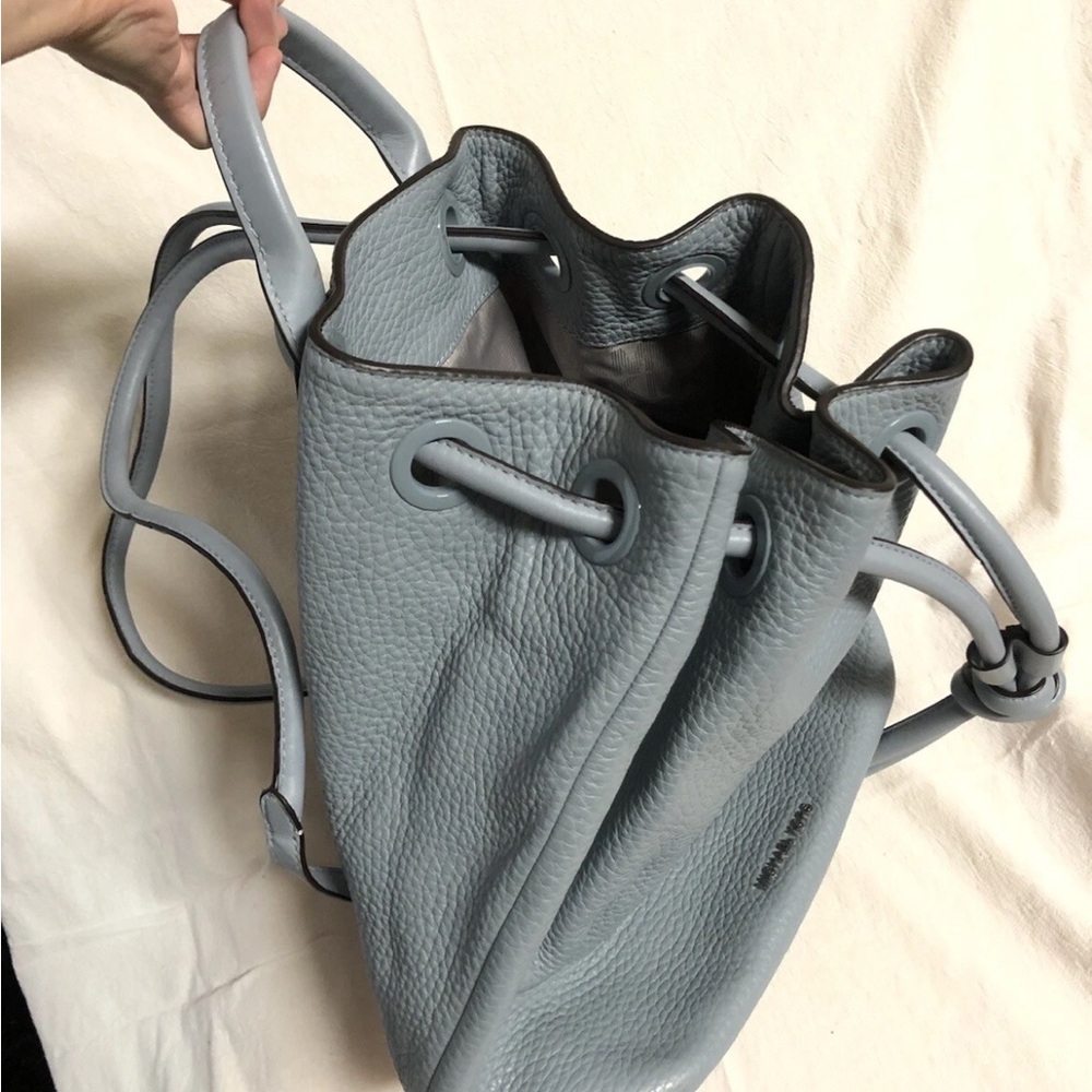 NWT Michael Kors Dalia Dusty Blue Leather Backpack Shoulder Bag - Picture 8 of 14